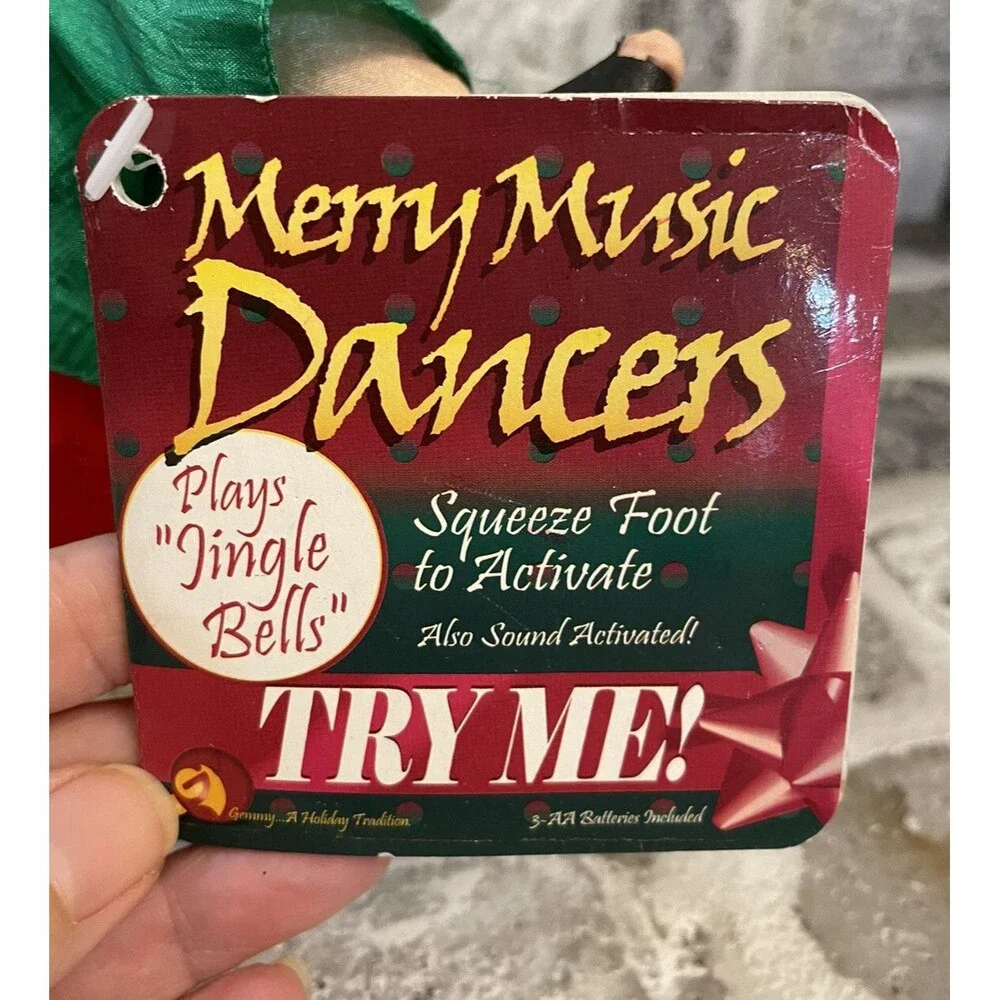 Gemmy Merry Music Dancers Santa Plays Jingle Bells Guitar Hippie Santa NWT 2000